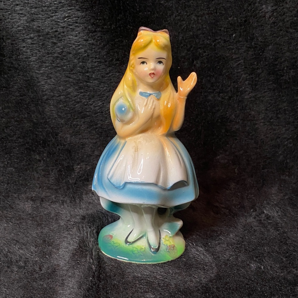 Charming Ceramic Doll Figurine - Blue and White